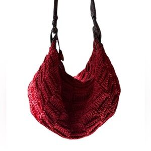 THE SAK Red Woven Knit Purse